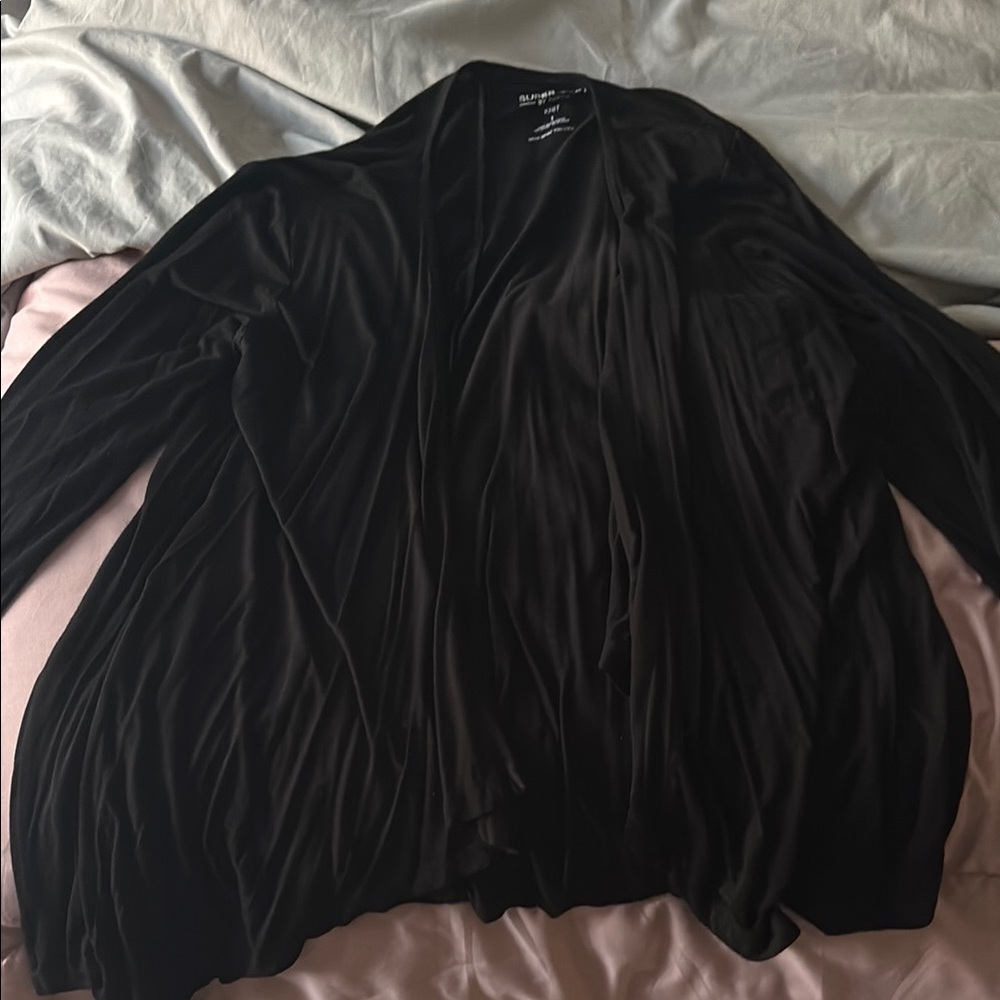 Black Open Front Cardigan